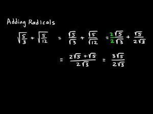 Adding radicals can only be