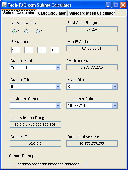 Our subnet calculator which