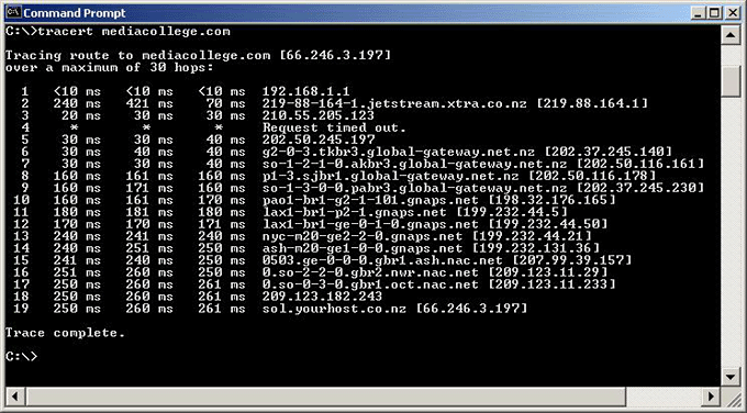 windows traceroute port number