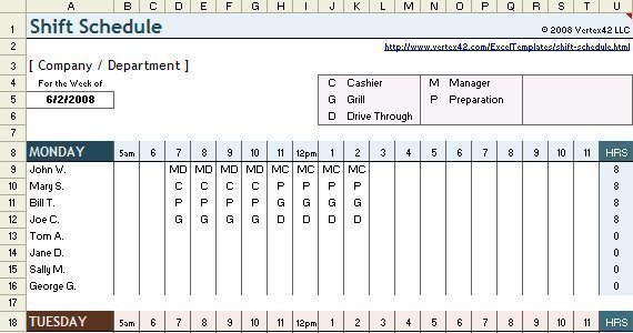 23 Microsoft Employee Schedule Template Excel Templates Excel 